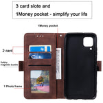Retro Style Splicing Leather Wallet Cover Stand Phone Case for Huawei P40 lite/nova 6 SE/Nova 7i