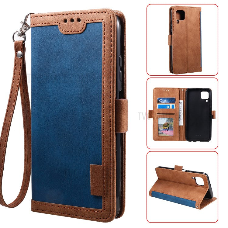 Retro Style Splicing Leather Foldable Phone Case for Huawei P40 lite/nova 6 SE/Nova 7i
