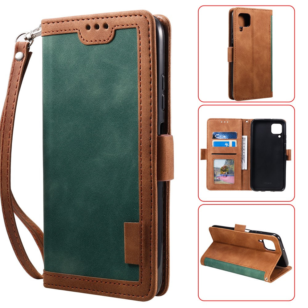 Retro Style Splicing Leather Foldable Phone Case for Huawei P40 lite/nova 6 SE/Nova 7i