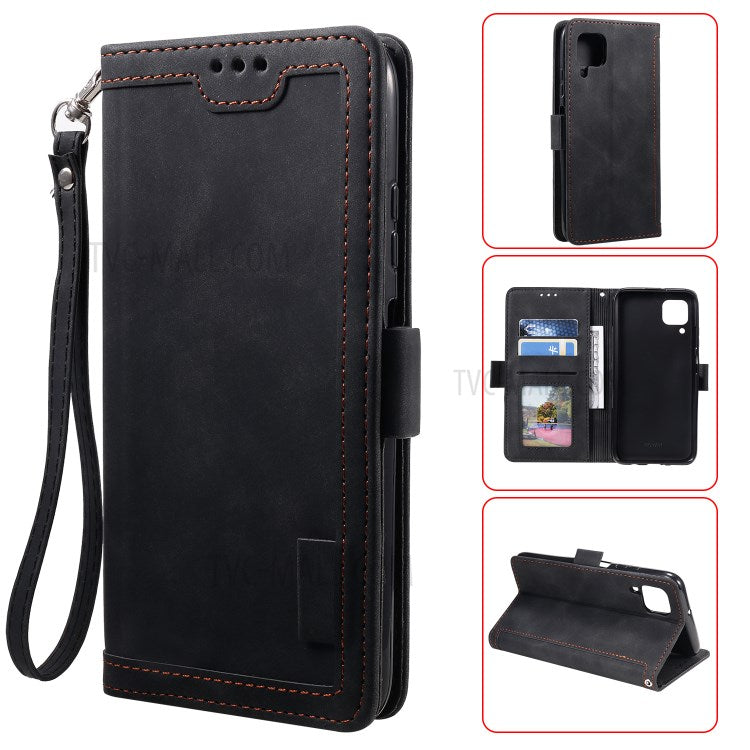 Retro Style Splicing Leather Foldable Phone Case for Huawei P40 lite/nova 6 SE/Nova 7i