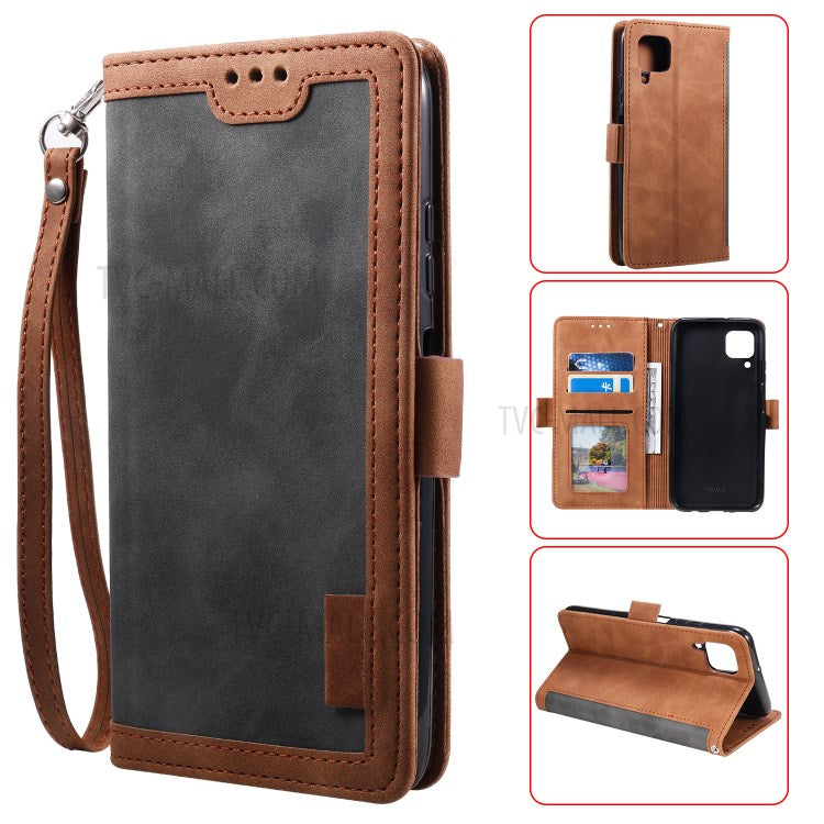Retro Style Splicing Leather Foldable Phone Case for Huawei P40 lite/nova 6 SE/Nova 7i