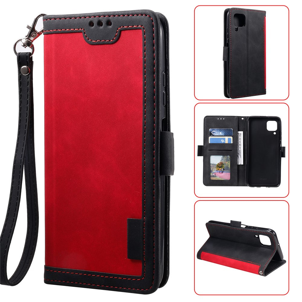 Retro Style Splicing Leather Foldable Phone Case for Huawei P40 lite/nova 6 SE/Nova 7i