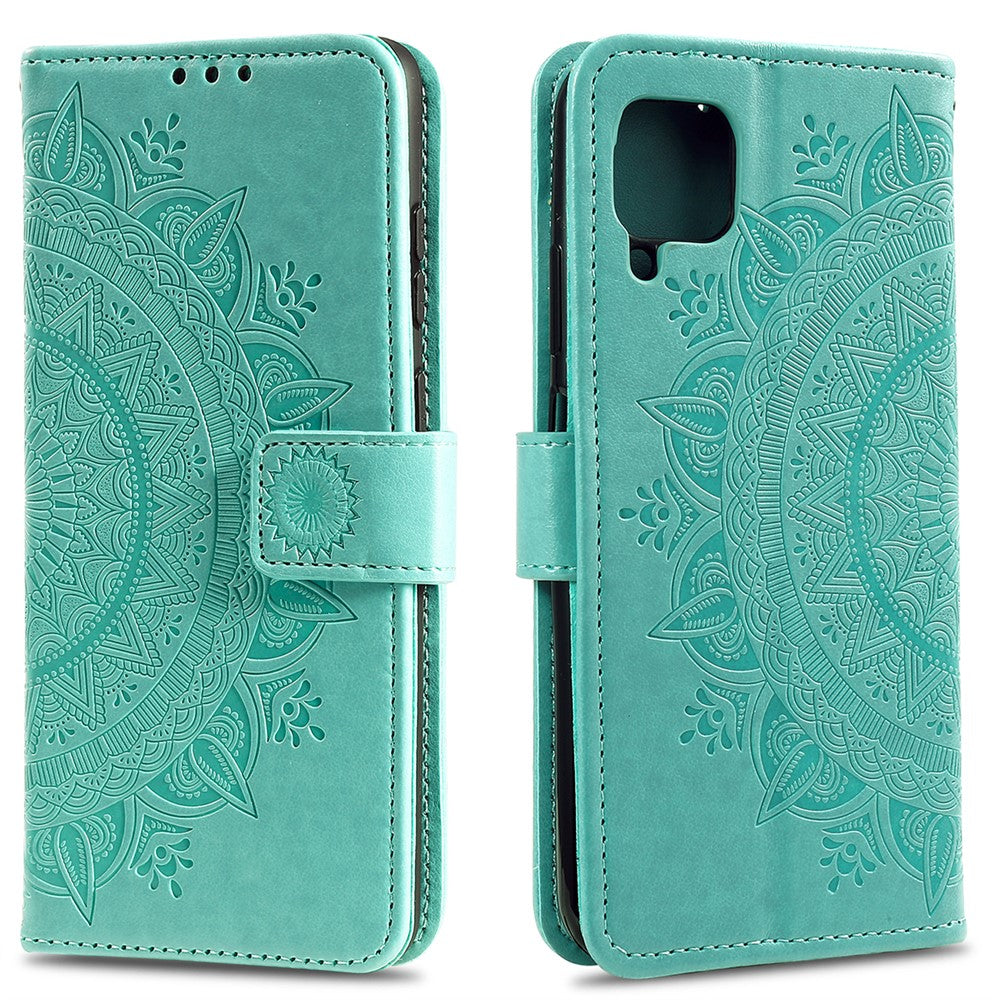 Läderfodral med tryckmönster och blommotiv för Huawei P40 lite/nova 7i/nova 6 SE
