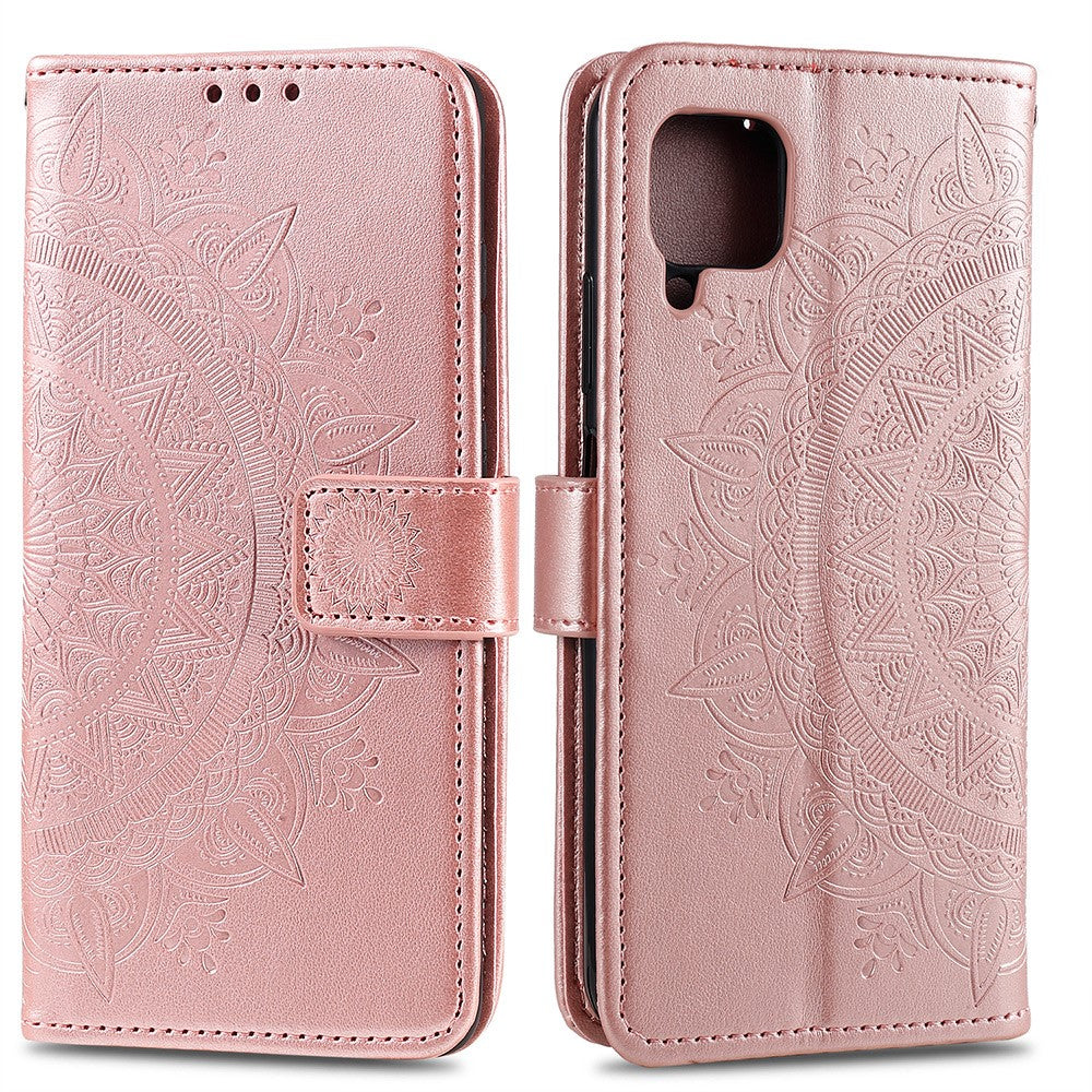 Läderfodral med tryckmönster och blommotiv för Huawei P40 lite/nova 7i/nova 6 SE