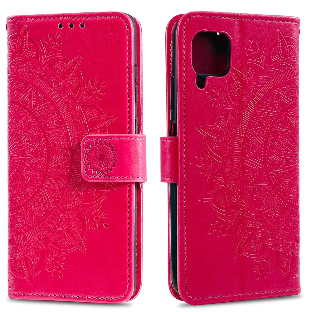 Läderfodral med tryckmönster och blommotiv för Huawei P40 lite/nova 7i/nova 6 SE