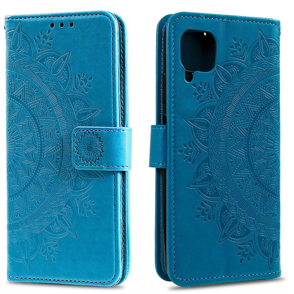 Läderfodral med tryckmönster och blommotiv för Huawei P40 lite/nova 7i/nova 6 SE