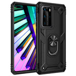 Ring Kickstand Armor Skal PC TPU Combo Mobilskal för Huawei P40 Pro