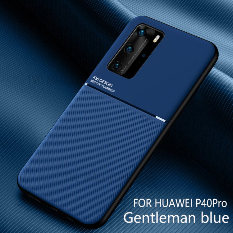 Minimalistiskt affärsmässigt läderbelagt TPU-mobilskal för Huawei P40 Pro