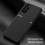 Minimalist Business Style Leather Coated TPU Phone Cover for Huawei P40