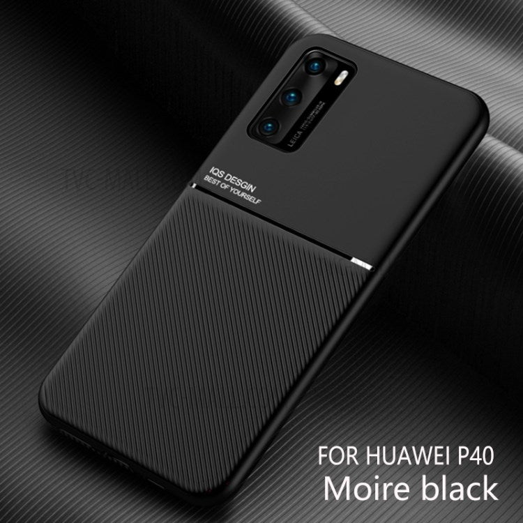 Minimalist Business Style Leather Coated TPU Phone Cover for Huawei P40