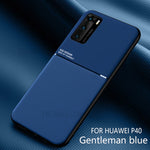 Minimalist Business Style Leather Coated TPU Phone Cover for Huawei P40