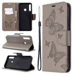 Läderfodral med fjärilsmotiv för Huawei P40 Lite E / Y7p