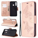 Läderfodral med fjärilsmotiv för Huawei P40 Lite E / Y7p