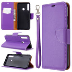 Litchi Skin Wallet Leather Phone Case with Strap for Huawei P40 lite E/Y7p/Honor 9C