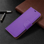 Litchi Skin Wallet Leather Phone Case with Strap for Huawei P40 lite E/Y7p/Honor 9C