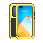 LOVE MEI Stötsäkert Silikon+Metall Mobilskal till Huawei P40 Pro