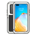 LOVE MEI Shockproof Silicone+Metal Cell Phone Case for Huawei P40 Pro