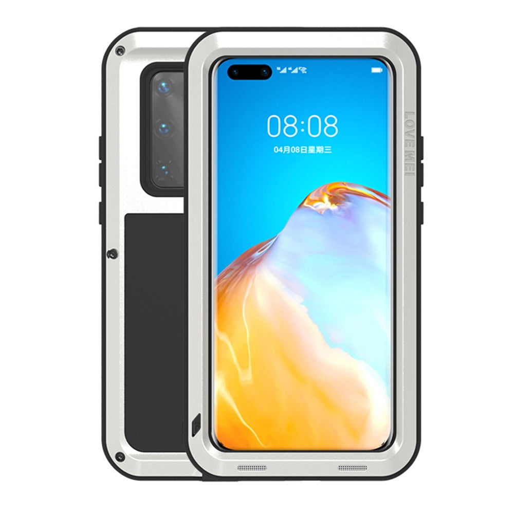 LOVE MEI Stötsäkert Silikon+Metall Mobilskal till Huawei P40 Pro