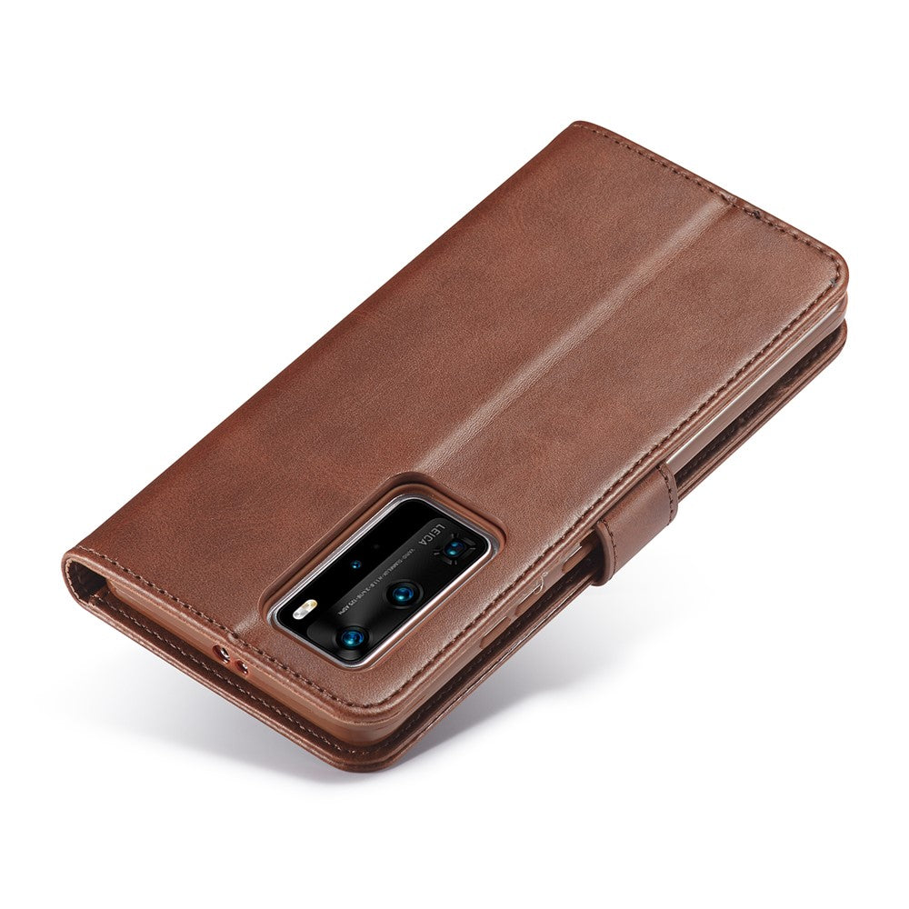 LC.IMEEKE Läderfodral med stativ till Huawei P40 Pro
