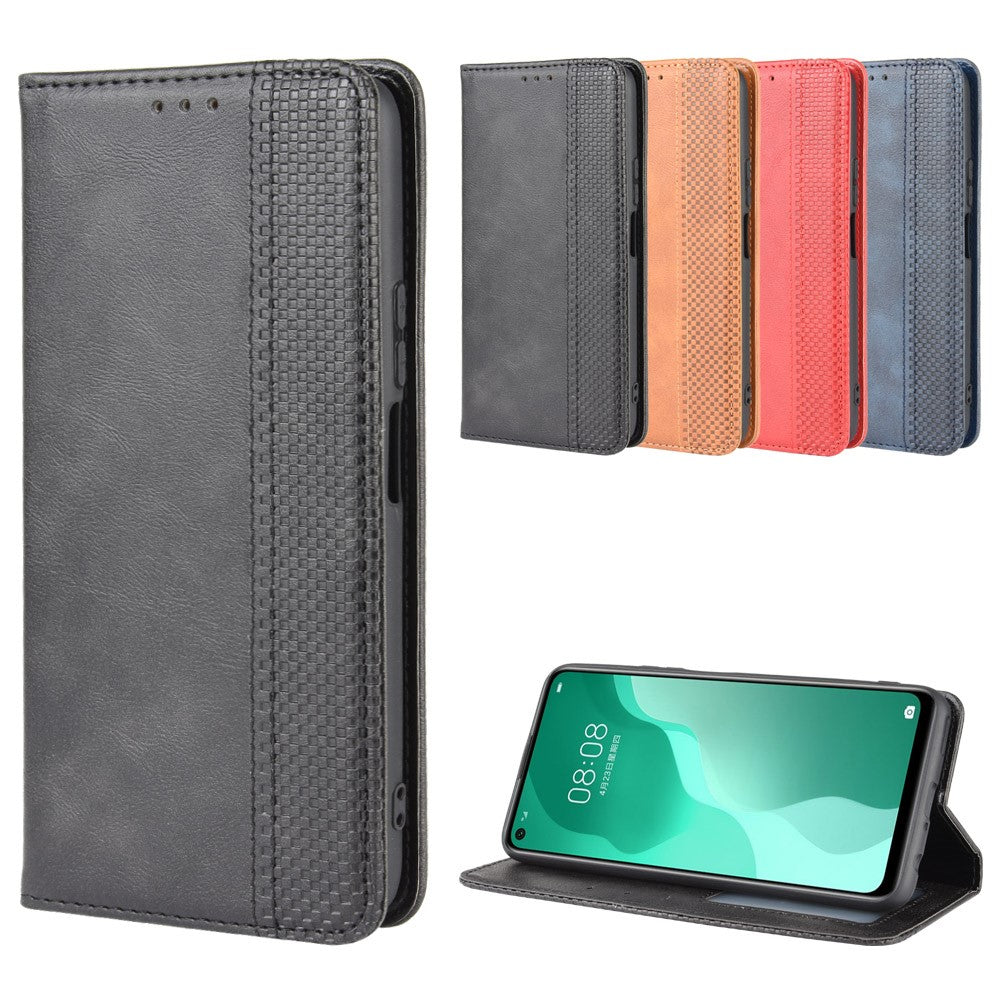 Auto-absorbed Retro Leather Flip Protective Cover for Huawei nova 7 SE/P40 lite 5G