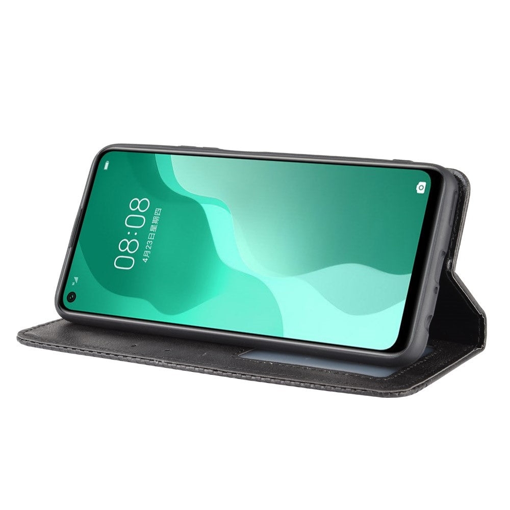 Auto-absorbed Retro Leather Flip Protective Cover for Huawei nova 7 SE/P40 lite 5G
