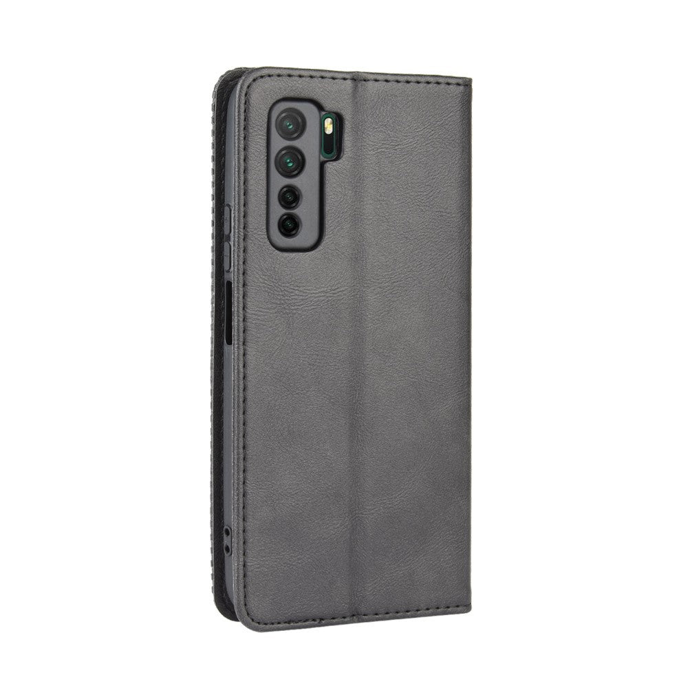 Auto-absorbed Retro Leather Flip Protective Cover for Huawei nova 7 SE/P40 lite 5G