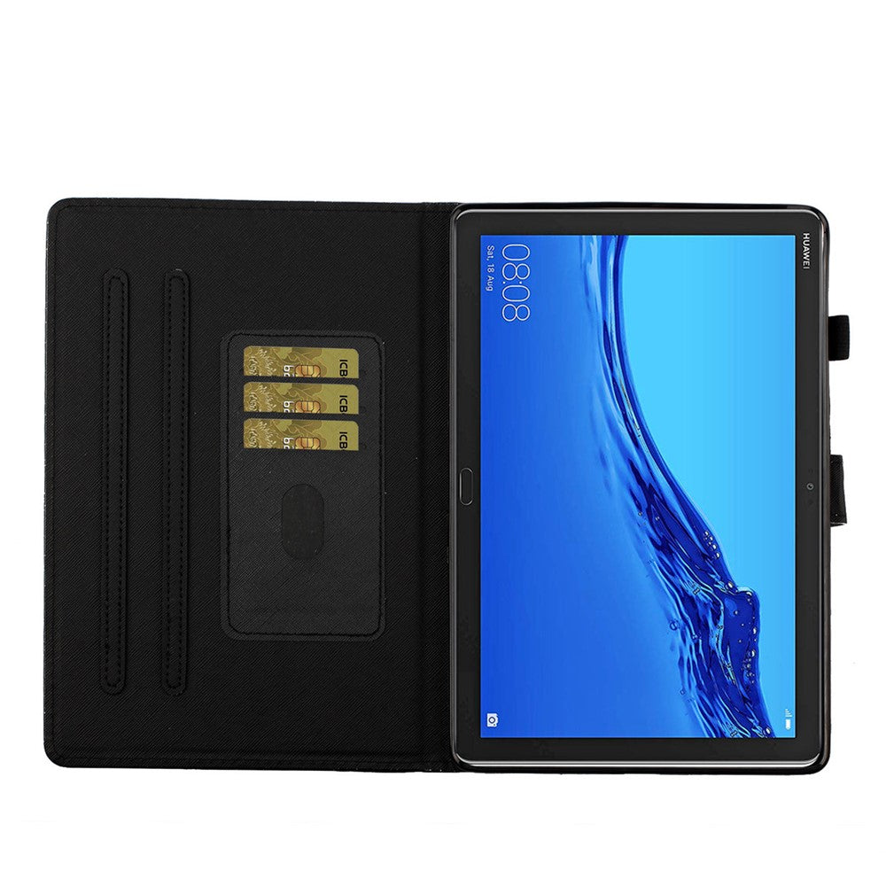 Glitter Powder Shiny Leather Smart Case with Card Slots for Huawei MediaPad M5 lite 10