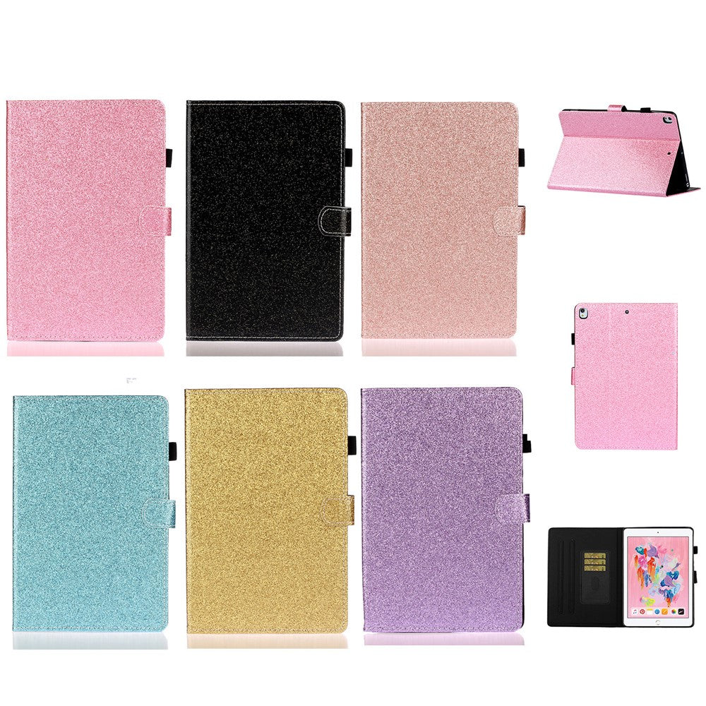 Glitter Powder Shiny Leather Smart Case with Card Slots for Huawei MediaPad M5 lite 10