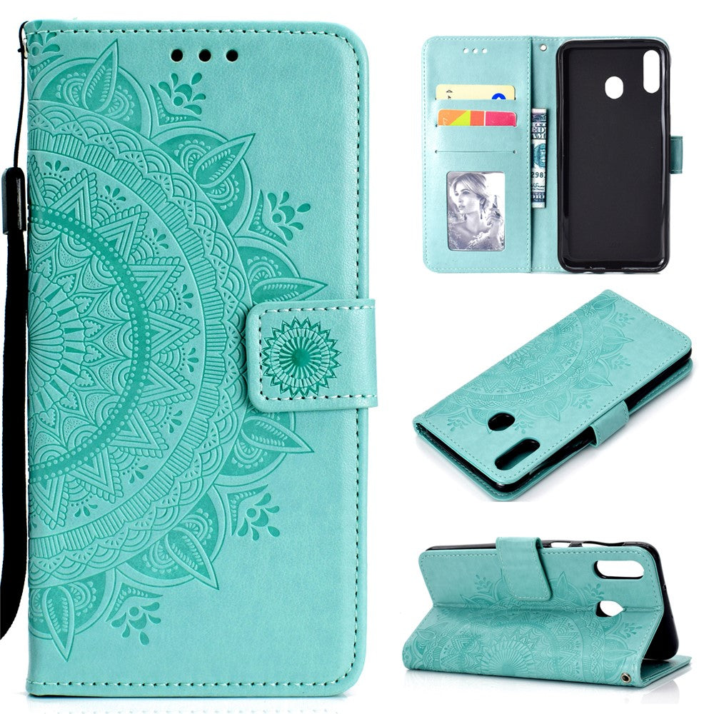 Imprint Flower Leather Phone Casing for Huawei Y6p