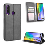 Auto-absorbed Vintage PU Leather Wallet Case Cover for Huawei Y6p