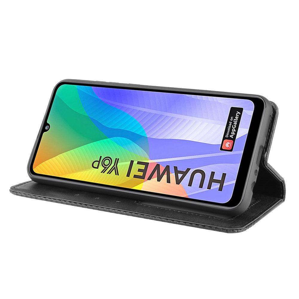 Auto-absorbed Vintage PU Leather Wallet Case Cover for Huawei Y6p