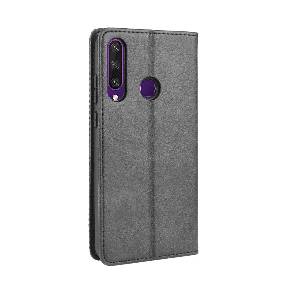 Auto-absorbed Vintage PU Leather Wallet Case Cover for Huawei Y6p