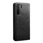 QIALINO Classic Cowhide Leather Case Wallet Phone Cover for Huawei nova 7 SE / P40 Lite 5G