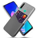 PC + PU + Tyg Hybrid Bakstycke med Kortplats för Huawei P40 Lite E / Honor 9C / Y7p