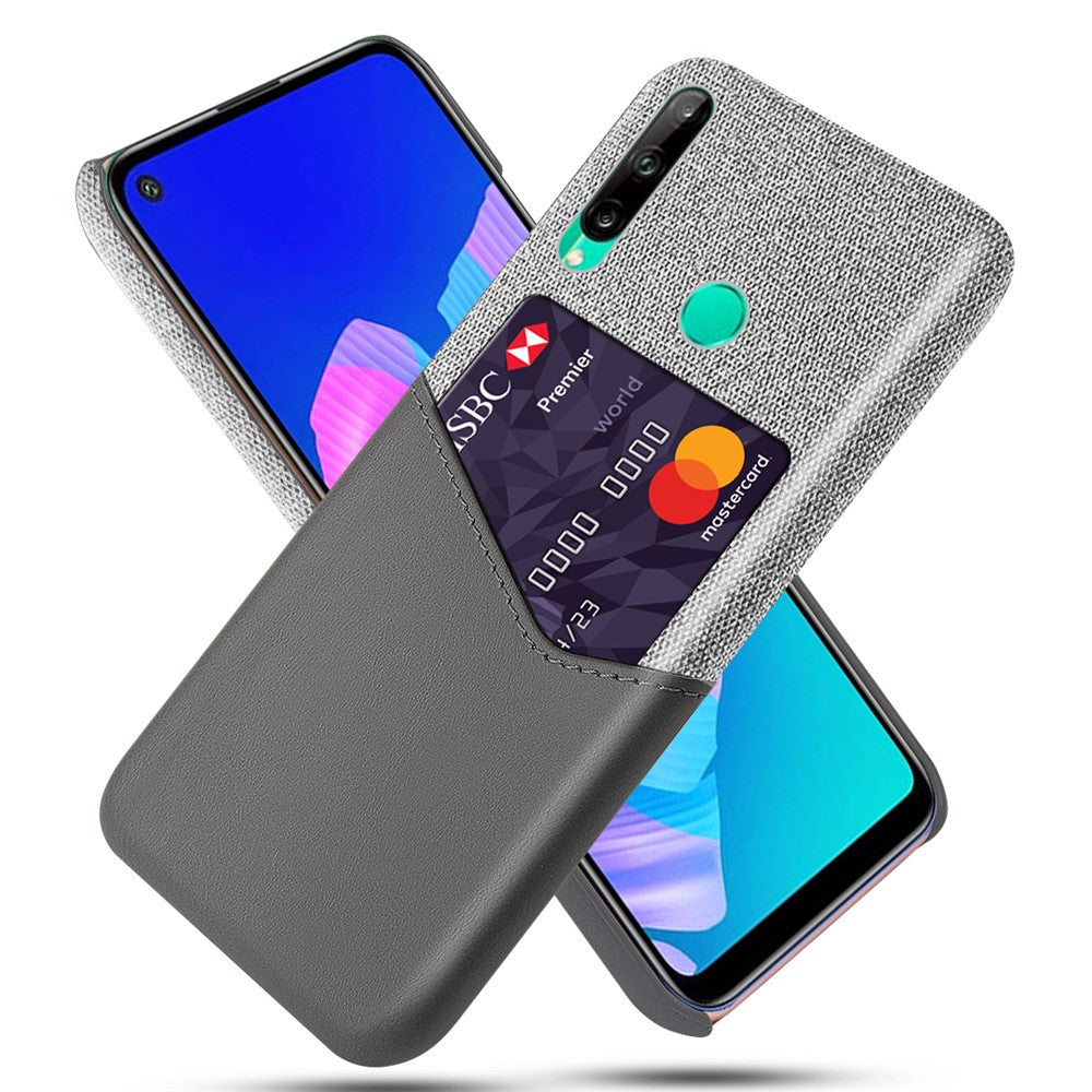PC + PU + Tyg Hybrid Bakstycke med Kortplats för Huawei P40 Lite E / Honor 9C / Y7p
