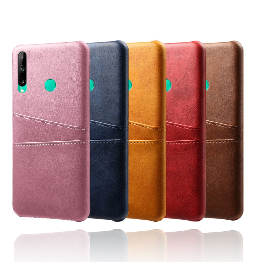 PU-läderbelagt PC-skal med dubbla kortplatser för Huawei P40 Lite E / Honor 9C / Y7p
