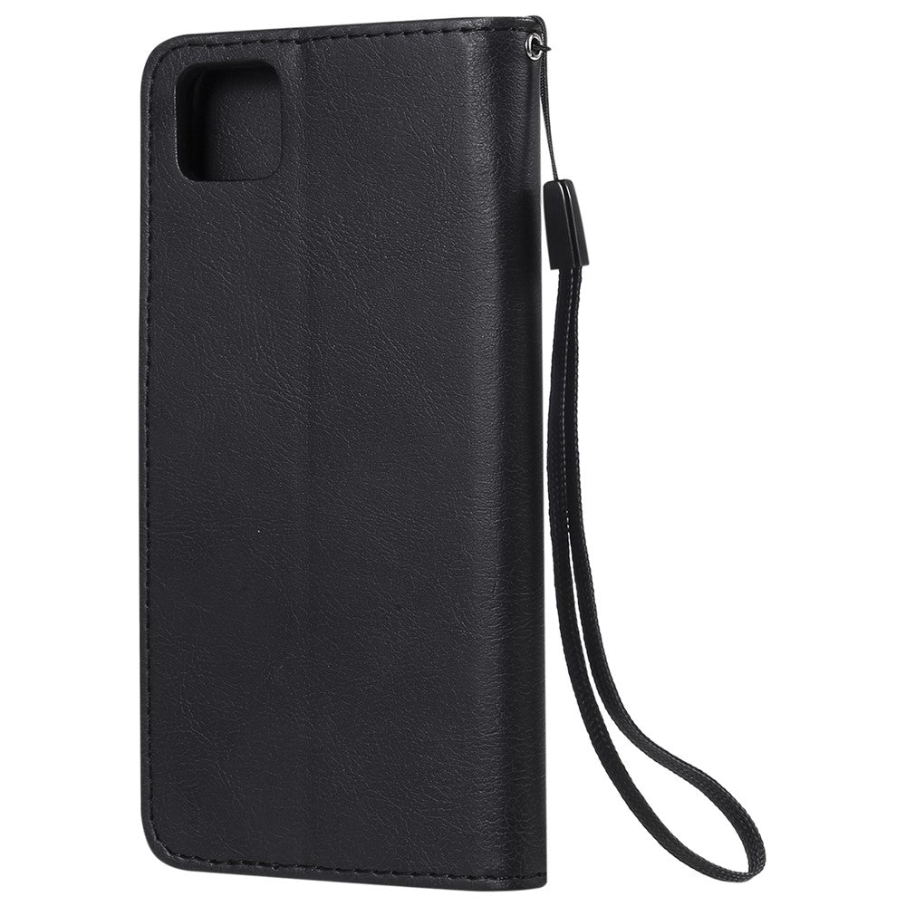 For Huawei Y5p / Honor 9S Case Solid Color Leather Mobile Cover Wallet Stand with Strap