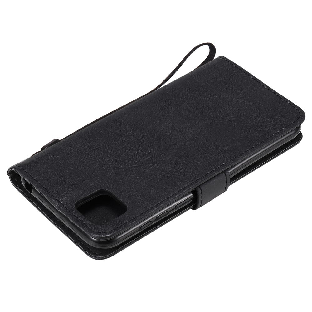 For Huawei Y5p / Honor 9S Case Solid Color Leather Mobile Cover Wallet Stand with Strap