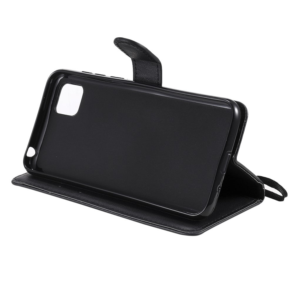 For Huawei Y5p / Honor 9S Case Solid Color Leather Mobile Cover Wallet Stand with Strap