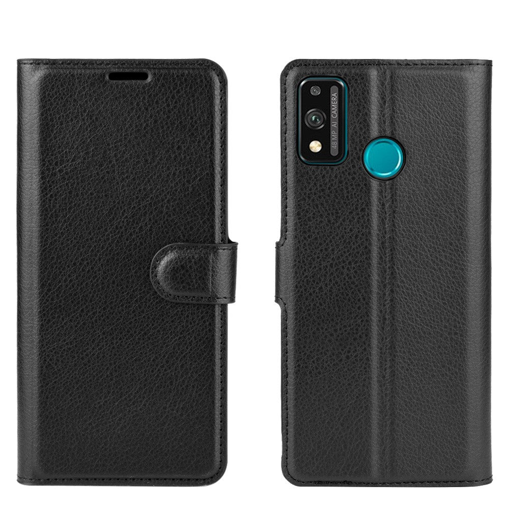 Litchi Texture Wallet Stand Leather Cell Phone Cover for Honor 9X Lite
