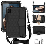 Honeycomb Texture EVA Tablet Case with Shoulder Strap for Huawei MediaPad M5 Lite/M6 8.4-inch