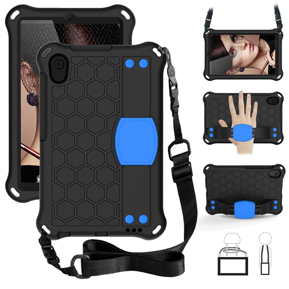 Honeycomb Texture EVA Tablet Case with Shoulder Strap for Huawei MediaPad M5 Lite/M6 8.4-inch