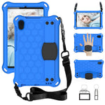 Honeycomb Texture EVA Tablet Case with Shoulder Strap for Huawei MediaPad M5 Lite/M6 8.4-inch