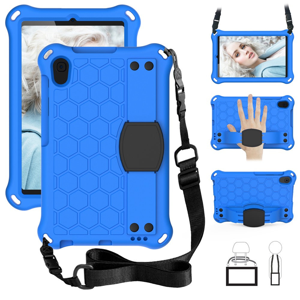 Honeycomb Texture EVA Tablet Case with Shoulder Strap for Huawei MediaPad M5 Lite/M6 8.4-inch