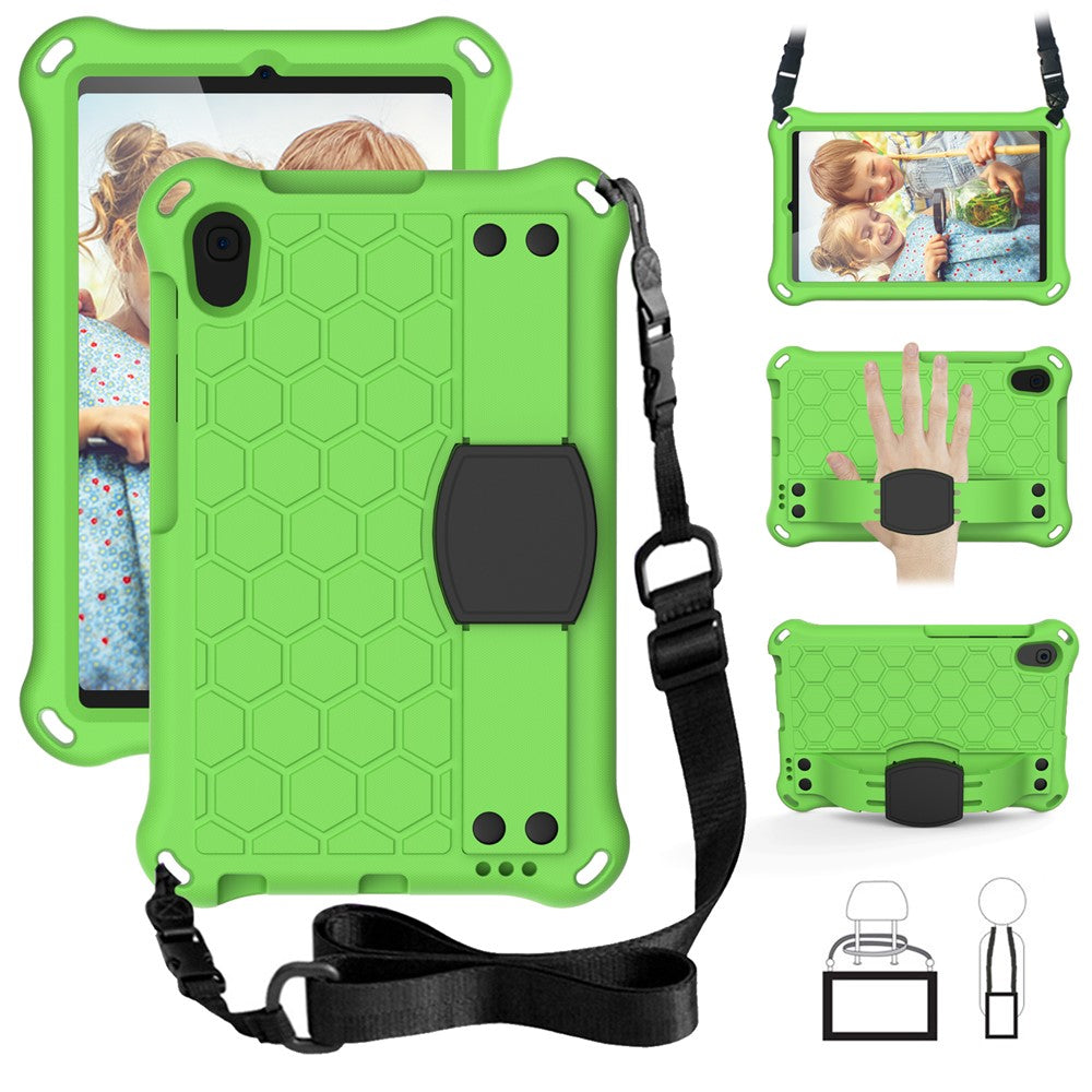 Honeycomb Texture EVA Tablet Case with Shoulder Strap for Huawei MediaPad M5 Lite/M6 8.4-inch