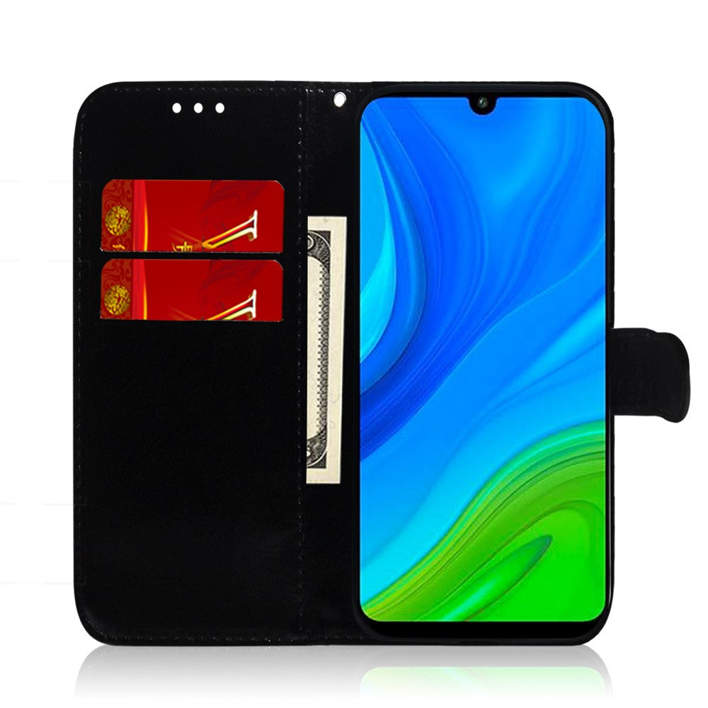 Magnetiskt läderskal i blommigt för Huawei P smart 2020