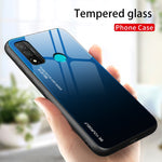 Kombinationsskal i härdat glas + PC + TPU i tonad färg för Huawei P Smart 2020