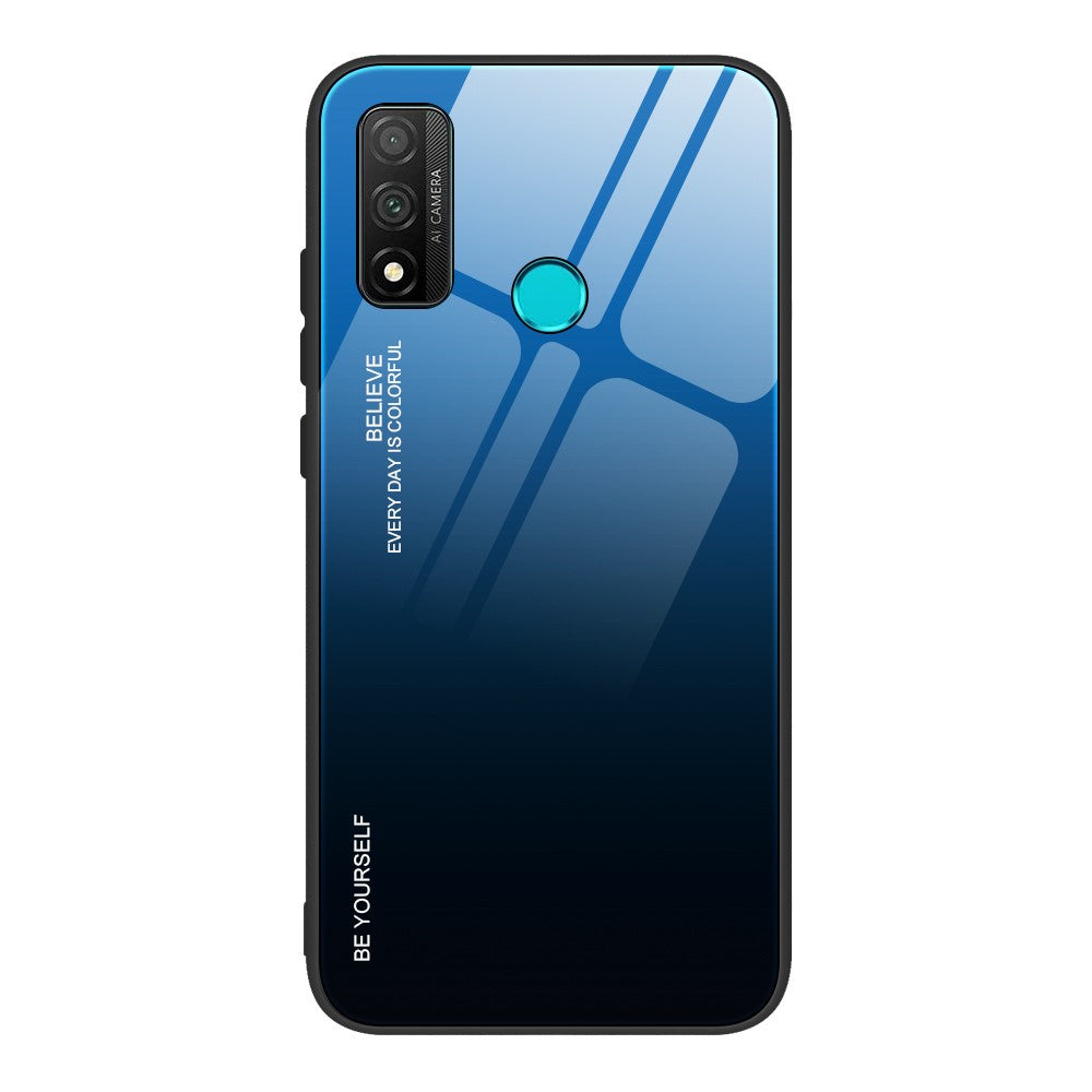 Kombinationsskal i härdat glas + PC + TPU i tonad färg för Huawei P Smart 2020