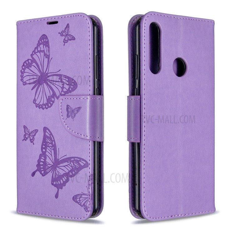 Imprint Butterfly Leather Stylish Shell for Huawei Y6p