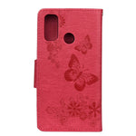 Läderplånboksfodral med tryck och fjäril till Huawei P smart 2020